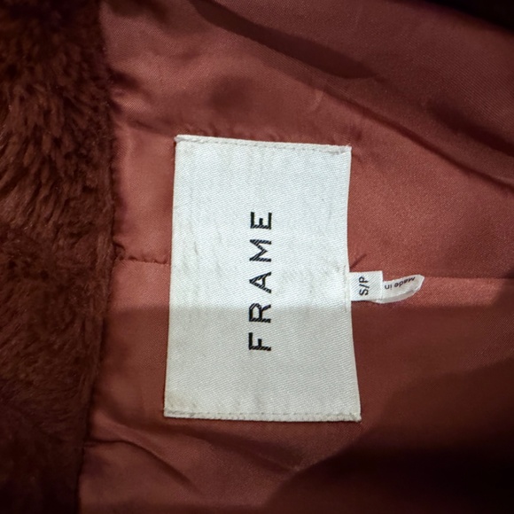 FRAME Tawny Oversized Lapel Faux Fur Coat - Size S - Picture 4 of 4